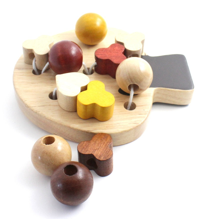 Lacing Threading Wooden Toy for Children