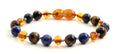 Bracelet With Lapis Lazuli, Cognac Amber and Tiger's Eye