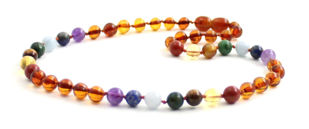 Amber and Chakra Gemstone Necklaces