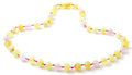 Amber Milky Yellow and Rose Quartz Necklace
